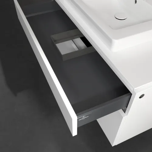 Bild von VILLEROY BOCH Legato Waschbeckenunterschrank, mit Beleuchtung, 2 Auszüge, 1000 x 550 x 500 mm, White Matt / White Matt #B681L0MS