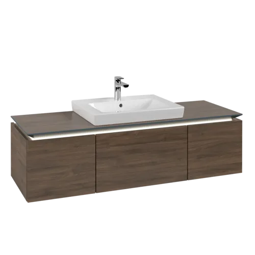 Bild von VILLEROY BOCH Legato Waschbeckenunterschrank, mit Beleuchtung, 3 Auszüge, 1400 x 380 x 500 mm, Arizona Oak / Arizona Oak #B684L0VH