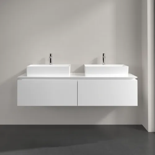 Bild von VILLEROY BOCH Legato Waschbeckenunterschrank, 2 Auszüge, 1600 x 380 x 500 mm, Glossy White / Glossy White #B67600DH