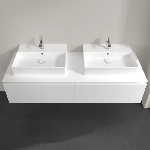Bild von VILLEROY BOCH Legato Waschbeckenunterschrank, 2 Auszüge, 1600 x 380 x 500 mm, Glossy White / Glossy White #B67600DH