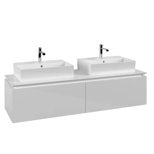Bild von VILLEROY BOCH Legato Waschbeckenunterschrank, 2 Auszüge, 1600 x 380 x 500 mm, Glossy White / Glossy White #B67600DH