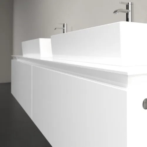 Bild von VILLEROY BOCH Legato Waschbeckenunterschrank, 2 Auszüge, 1600 x 380 x 500 mm, Glossy White / Glossy White #B67600DH