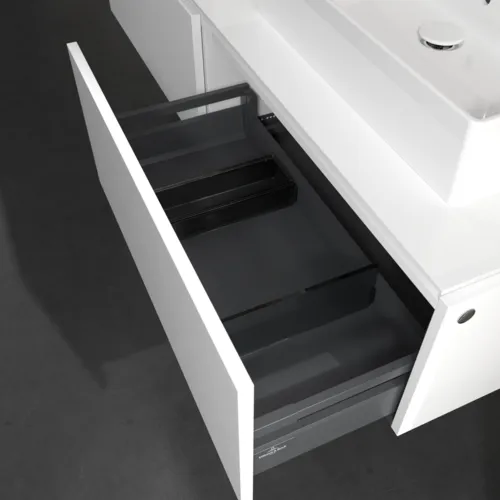 Bild von VILLEROY BOCH Legato Waschbeckenunterschrank, 2 Auszüge, 1600 x 380 x 500 mm, Glossy White / Glossy White #B67600DH