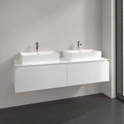 Bild von VILLEROY BOCH Legato Waschbeckenunterschrank, 2 Auszüge, 1600 x 380 x 500 mm, Glossy White / Glossy White #B67600DH