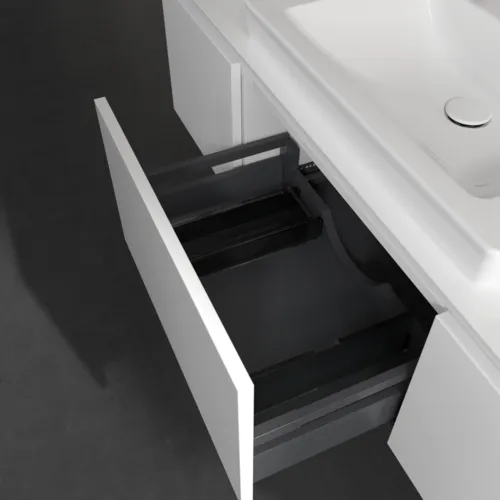 Bild von VILLEROY BOCH Legato Waschbeckenunterschrank, mit Beleuchtung, 3 Auszüge, 1400 x 380 x 500 mm, Glossy White / Glossy White #B684L0DH