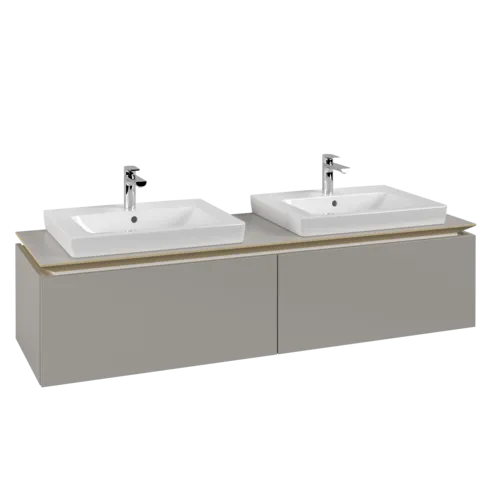Bild von VILLEROY BOCH Legato Waschbeckenunterschrank, 2 Auszüge, 1600 x 380 x 500 mm, Soft Grey / Soft Grey #B69200VK