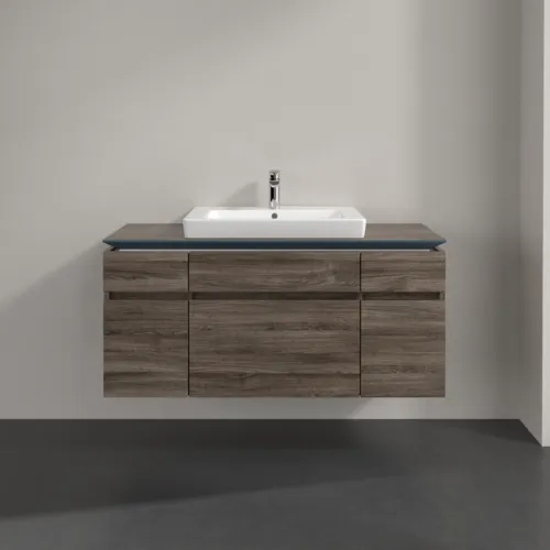 Bild von VILLEROY BOCH Legato Waschbeckenunterschrank, 5 Auszüge, 1200 x 550 x 500 mm, Stone Oak / Stone Oak #B68300RK