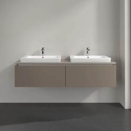 Bild von VILLEROY BOCH Legato Waschbeckenunterschrank, 2 Auszüge, 1600 x 380 x 500 mm, Truffle Grey / Truffle Grey #B69200VG