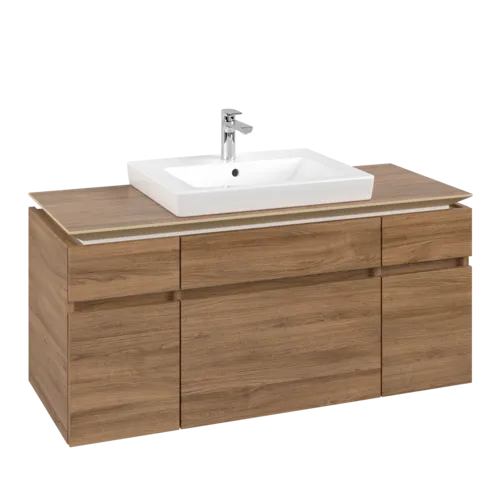 Bild von VILLEROY BOCH Legato Waschbeckenunterschrank, 5 Auszüge, 1200 x 550 x 500 mm, Kansas Oak / Kansas Oak #B68300RH