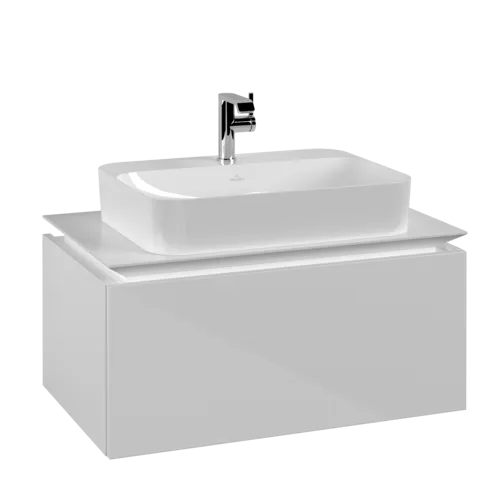 Bild von VILLEROY BOCH Legato Waschbeckenunterschrank, 1 Auszug, 800 x 380 x 500 mm, Glossy White / Glossy White #B75300DH