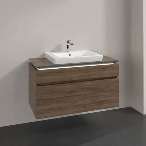 Bild von VILLEROY BOCH Legato Waschbeckenunterschrank, mit Beleuchtung, 2 Auszüge, 1000 x 550 x 500 mm, Arizona Oak / Arizona Oak #B681L0VH