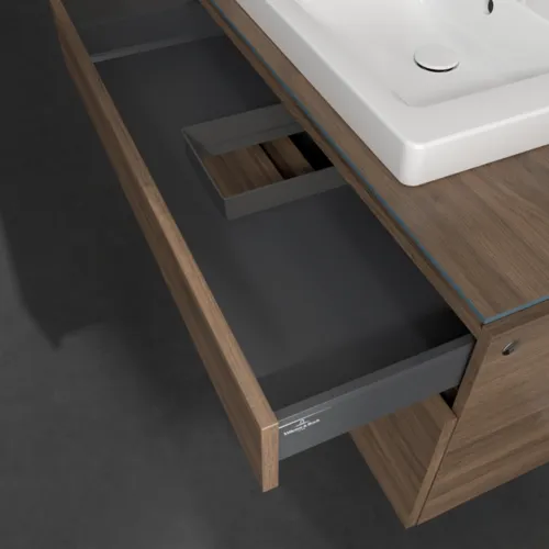 Bild von VILLEROY BOCH Legato Waschbeckenunterschrank, mit Beleuchtung, 2 Auszüge, 1000 x 550 x 500 mm, Arizona Oak / Arizona Oak #B681L0VH