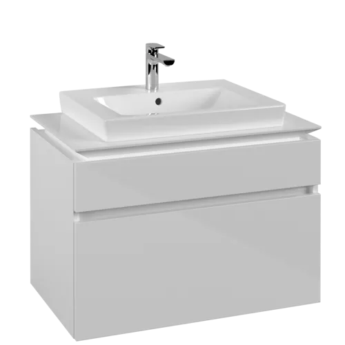 Bild von VILLEROY BOCH Legato Waschbeckenunterschrank, 2 Auszüge, 800 x 550 x 500 mm, Glossy White / Glossy White #B67900DH