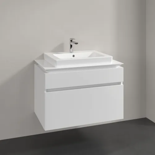 Bild von VILLEROY BOCH Legato Waschbeckenunterschrank, 2 Auszüge, 800 x 550 x 500 mm, Glossy White / Glossy White #B67900DH