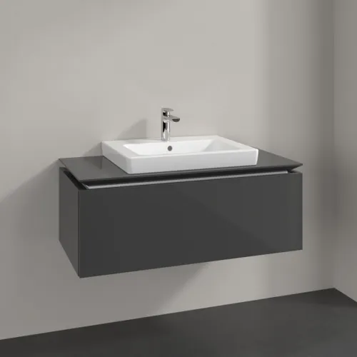 Bild von VILLEROY BOCH Legato Waschbeckenunterschrank, 1 Auszug, 1000 x 380 x 500 mm, Glossy Grey / Glossy Grey #B68000FP