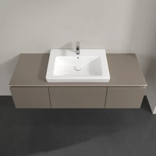 Bild von VILLEROY BOCH Legato Waschbeckenunterschrank, 3 Auszüge, 1400 x 380 x 500 mm, Truffle Grey / Truffle Grey #B68400VG