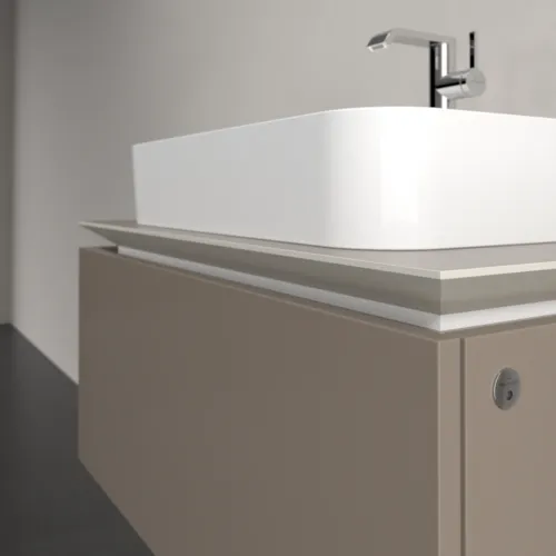 Bild von VILLEROY BOCH Legato Waschbeckenunterschrank, mit Beleuchtung, 1 Auszug, 800 x 380 x 500 mm, Truffle Grey / Truffle Grey #B753L0VG