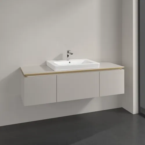 Bild von VILLEROY BOCH Legato Waschbeckenunterschrank, 3 Auszüge, 1400 x 380 x 500 mm, Soft Grey / Soft Grey #B68400VK