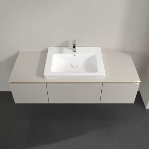 Bild von VILLEROY BOCH Legato Waschbeckenunterschrank, 3 Auszüge, 1400 x 380 x 500 mm, Soft Grey / Soft Grey #B68400VK