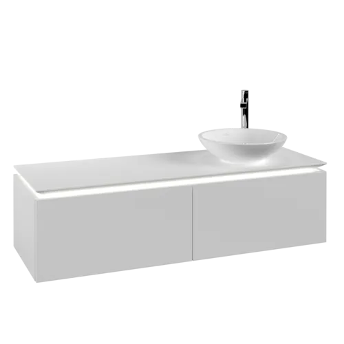 Bild von VILLEROY BOCH Legato Waschbeckenunterschrank, mit Beleuchtung, 2 Auszüge, 1400 x 380 x 500 mm, White Matt / White Matt #B589L0MS