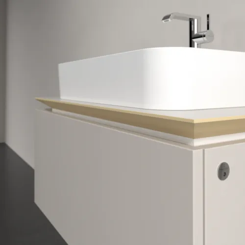 Picture of VILLEROY BOCH Legato Vanity unit, with lighting, 1 pull-out compartment, 800 x 380 x 500 mm, Soft Grey / Soft Grey #B753L0VK