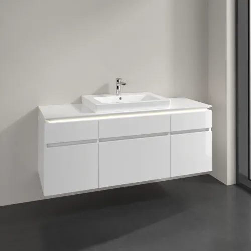 Bild von VILLEROY BOCH Legato Waschbeckenunterschrank, mit Beleuchtung, 5 Auszüge, 1400 x 550 x 500 mm, Glossy White / Glossy White #B685L0DH