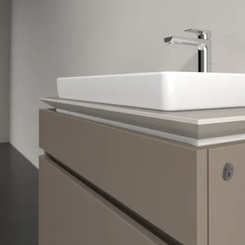Bild von VILLEROY BOCH Legato Waschbeckenunterschrank, mit Beleuchtung, 2 Auszüge, 800 x 550 x 500 mm, Truffle Grey / Truffle Grey #B679L0VG