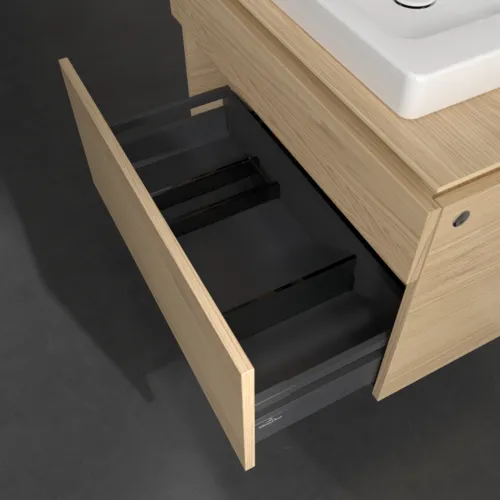 Picture of VILLEROY BOCH Legato Vanity unit, with lighting, 2 pull-out compartments, 800 x 550 x 500 mm, Nordic Oak / Nordic Oak #B679L0VJ