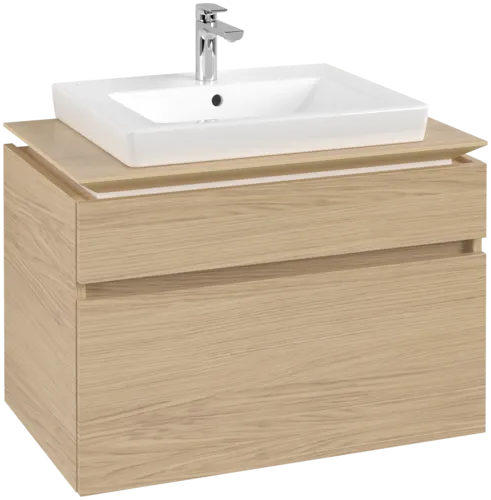 Bild von VILLEROY BOCH Legato Waschbeckenunterschrank, mit Beleuchtung, 2 Auszüge, 800 x 550 x 500 mm, Nordic Oak / Nordic Oak #B679L0VJ