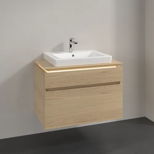 Picture of VILLEROY BOCH Legato Vanity unit, with lighting, 2 pull-out compartments, 800 x 550 x 500 mm, Nordic Oak / Nordic Oak #B679L0VJ
