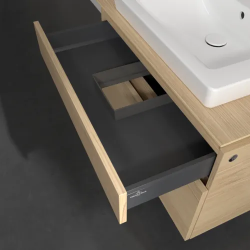 Picture of VILLEROY BOCH Legato Vanity unit, with lighting, 2 pull-out compartments, 800 x 550 x 500 mm, Nordic Oak / Nordic Oak #B679L0VJ