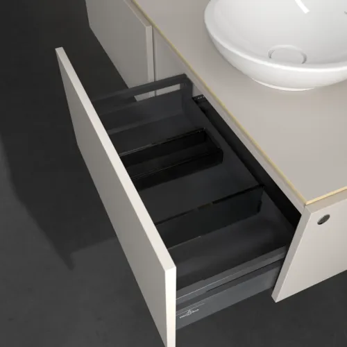 Bild von VILLEROY BOCH Legato Waschbeckenunterschrank, mit Beleuchtung, 2 Auszüge, 1400 x 380 x 500 mm, Soft Grey / Soft Grey #B591L0VK
