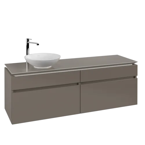 Bild von VILLEROY BOCH Legato Waschbeckenunterschrank, 4 Auszüge, 1600 x 550 x 500 mm, Truffle Grey / Truffle Grey #B59600VG