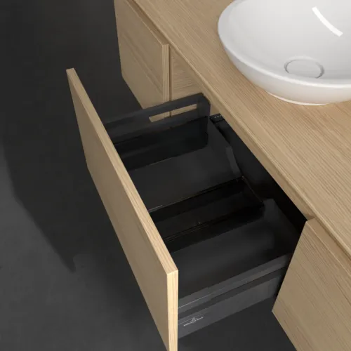Bild von VILLEROY BOCH Legato Waschbeckenunterschrank, mit Beleuchtung, 3 Auszüge, 1400 x 380 x 500 mm, Nordic Oak / Nordic Oak #B585L0VJ