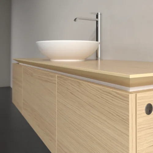 Bild von VILLEROY BOCH Legato Waschbeckenunterschrank, mit Beleuchtung, 3 Auszüge, 1400 x 380 x 500 mm, Nordic Oak / Nordic Oak #B585L0VJ