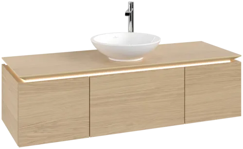 Bild von VILLEROY BOCH Legato Waschbeckenunterschrank, mit Beleuchtung, 3 Auszüge, 1400 x 380 x 500 mm, Nordic Oak / Nordic Oak #B585L0VJ