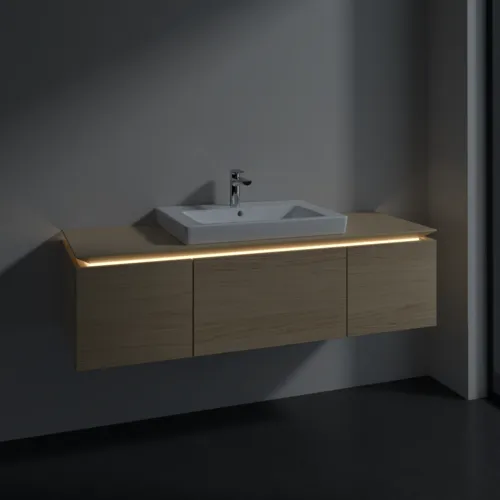 Bild von VILLEROY BOCH Legato Waschbeckenunterschrank, mit Beleuchtung, 3 Auszüge, 1200 x 380 x 500 mm, Nordic Oak / Nordic Oak #B682L0VJ