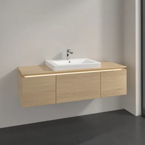 Bild von VILLEROY BOCH Legato Waschbeckenunterschrank, mit Beleuchtung, 3 Auszüge, 1200 x 380 x 500 mm, Nordic Oak / Nordic Oak #B682L0VJ