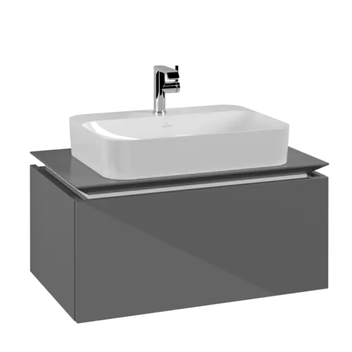Bild von VILLEROY BOCH Legato Waschbeckenunterschrank, 1 Auszug, 800 x 380 x 500 mm, Glossy Grey / Glossy Grey #B75300FP