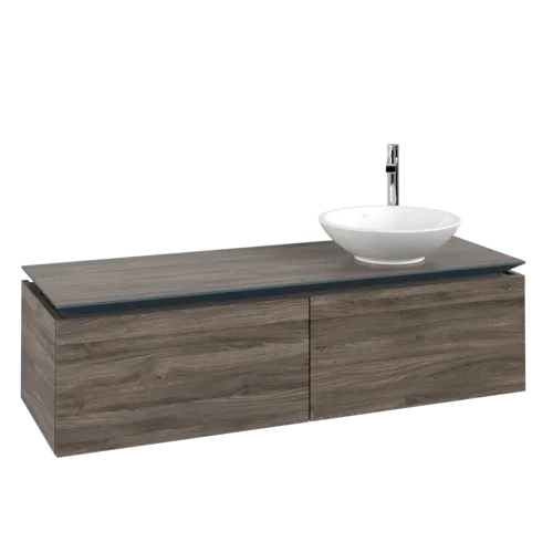 Bild von VILLEROY BOCH Legato Waschbeckenunterschrank, mit Beleuchtung, 2 Auszüge, 1400 x 380 x 500 mm, Stone Oak / Stone Oak #B589L0RK