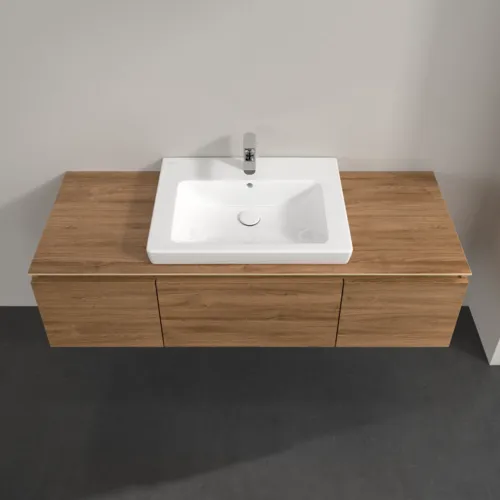 Bild von VILLEROY BOCH Legato Waschbeckenunterschrank, 3 Auszüge, 1400 x 380 x 500 mm, Kansas Oak / Kansas Oak #B68400RH