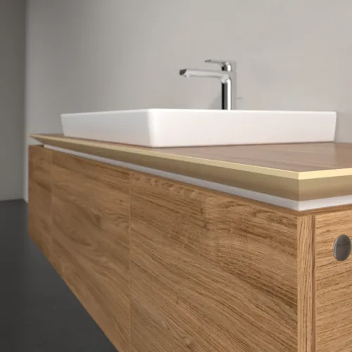 Bild von VILLEROY BOCH Legato Waschbeckenunterschrank, 3 Auszüge, 1400 x 380 x 500 mm, Kansas Oak / Kansas Oak #B68400RH