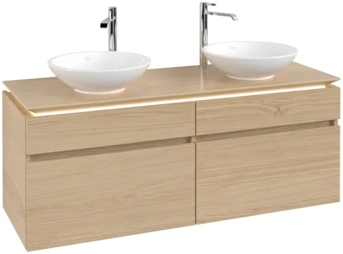 Bild von VILLEROY BOCH Legato Waschbeckenunterschrank, mit Beleuchtung, 4 Auszüge, 1400 x 550 x 500 mm, Nordic Oak / Nordic Oak #B592L0VJ