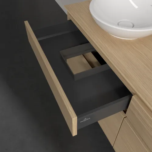 Obrázek VILLEROY BOCH Legato toaletní skříňka, s osvětlením, 4 výsuvy, 1400 x 550 x 500 mm, severský dub / severský dub #B592L0VJ