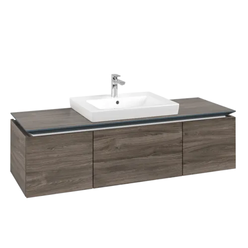 Bild von VILLEROY BOCH Legato Waschbeckenunterschrank, 3 Auszüge, 1400 x 380 x 500 mm, Stone Oak / Stone Oak #B68400RK