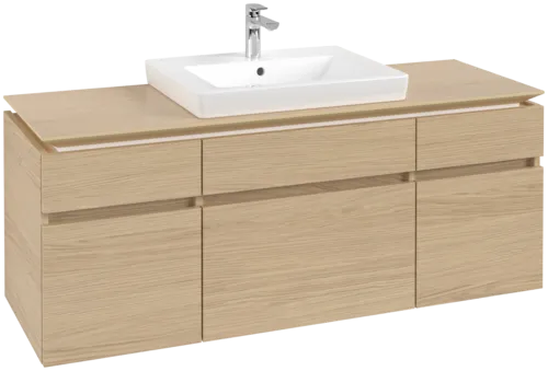 Bild von VILLEROY BOCH Legato Waschbeckenunterschrank, 5 Auszüge, 1400 x 550 x 500 mm, Nordic Oak / Nordic Oak #B68500VJ