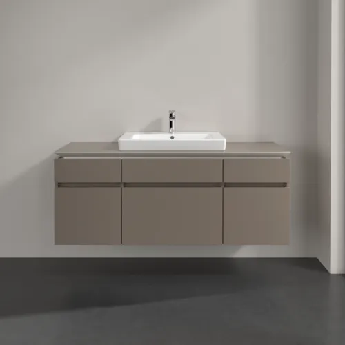 Bild von VILLEROY BOCH Legato Waschbeckenunterschrank, 5 Auszüge, 1400 x 550 x 500 mm, Truffle Grey / Truffle Grey #B68500VG