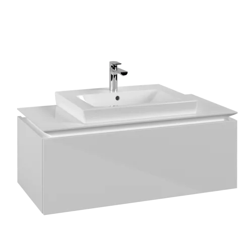 Bild von VILLEROY BOCH Legato Waschbeckenunterschrank, 1 Auszug, 1000 x 380 x 500 mm, Glossy White / Glossy White #B68000DH