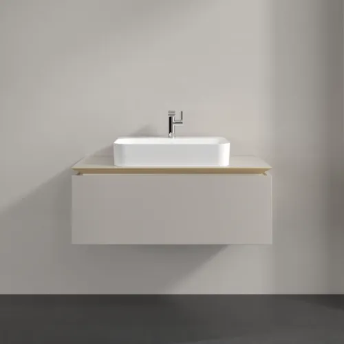 Bild von VILLEROY BOCH Legato Waschbeckenunterschrank, 1 Auszug, 1000 x 380 x 500 mm, Soft Grey / Soft Grey #B75500VK
