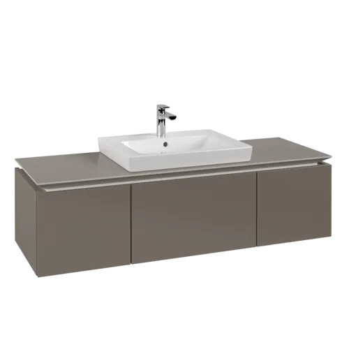 Bild von VILLEROY BOCH Legato Waschbeckenunterschrank, 3 Auszüge, 1200 x 380 x 500 mm, Truffle Grey / Truffle Grey #B68200VG